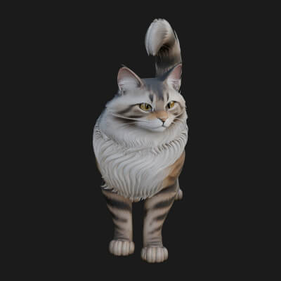 House Cat Statue Design 36 3D Print Model