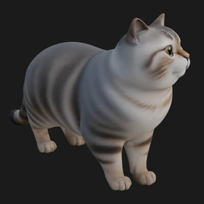 House Cat Statue Design 37 3D Print Model
