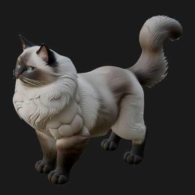 House Cat Statue Design 39 3D Print Model