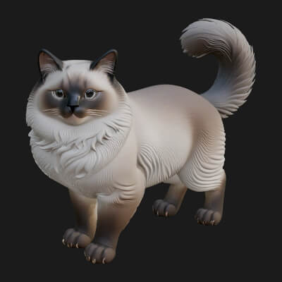House Cat Statue Design 40 3D Print Model