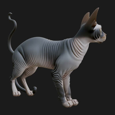 House Cat Statue Design 41 3D Print Model