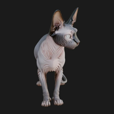 House Cat Statue Design 42 3D Print Model