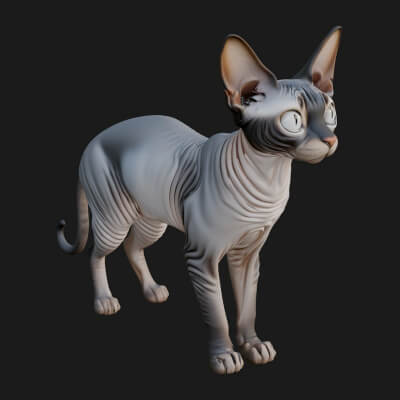 House Cat Statue Design 43 3D Print Model
