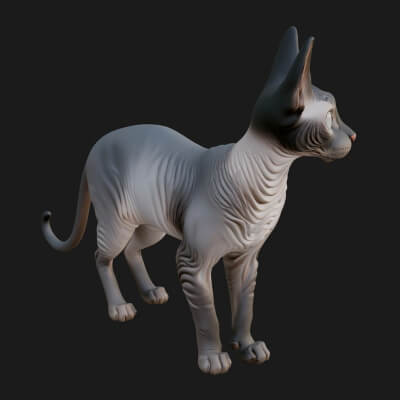 House Cat Statue Design 44 3D Print Model