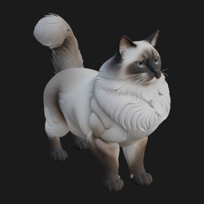 House Cat Statue Design 45 3D Print Model