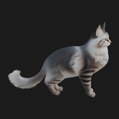 House Cat Statue Design 46 3D Print Model