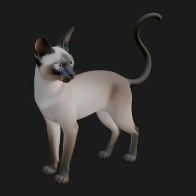 House Cat Statue Design 47 3D Print Model