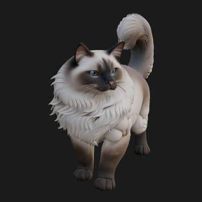 House Cat Statue Design 49 3D Print Model