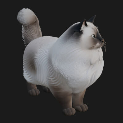 House Cat Statue Design 5 3D Print Model