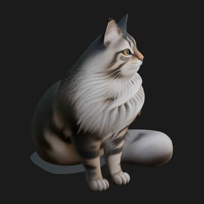 House Cat Statue Design 52 3D Print Model