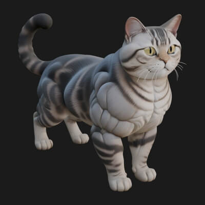 House Cat Statue Design 53 3D Print Model