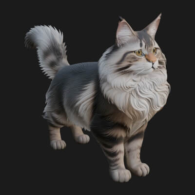 House Cat Statue Design 54 3D Print Model