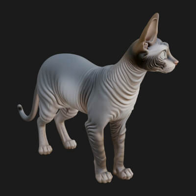 House Cat Statue Design 55 3D Print Model