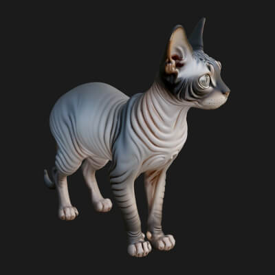 House Cat Statue Design 56 3D Print Model