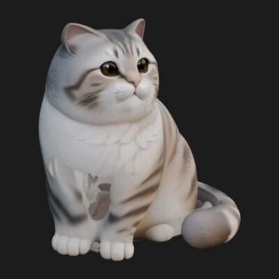 House Cat Statue Design 57 3D Print Model