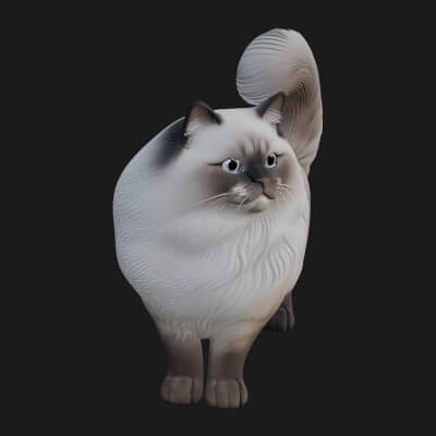 House Cat Statue Design 59 3D Print Model