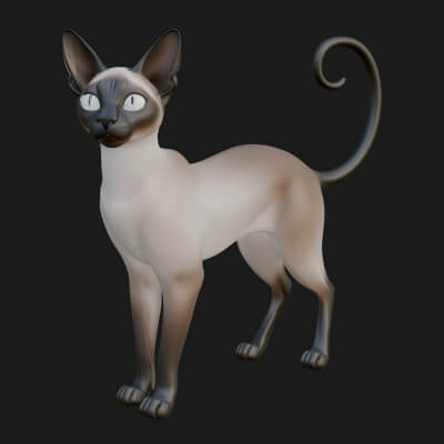 House Cat Statue Design 6 3D Print Model