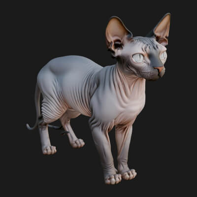 House Cat Statue Design 7 3D Print Model