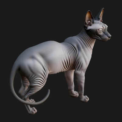 House Cat Statue Design 8 3D Print Model