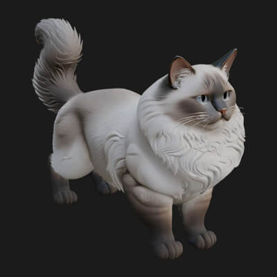 House Cat Statue Design 9 3D Print Model