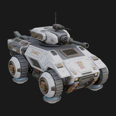 Hover Combat Vehicle Model Design 1 3D Print Model