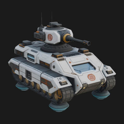 Hover Combat Vehicle Model Design 2 3D Print Model