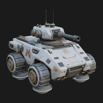 Hover Combat Vehicle Model Design 3 3D Print Model