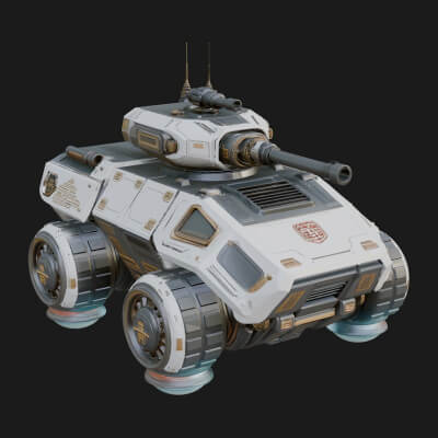 Hover Combat Vehicle Model Design 4 3D Print Model