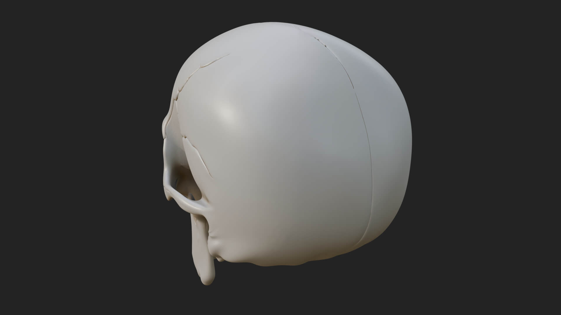 Human Skull Statue Design 1 3D Print Model 3D Model