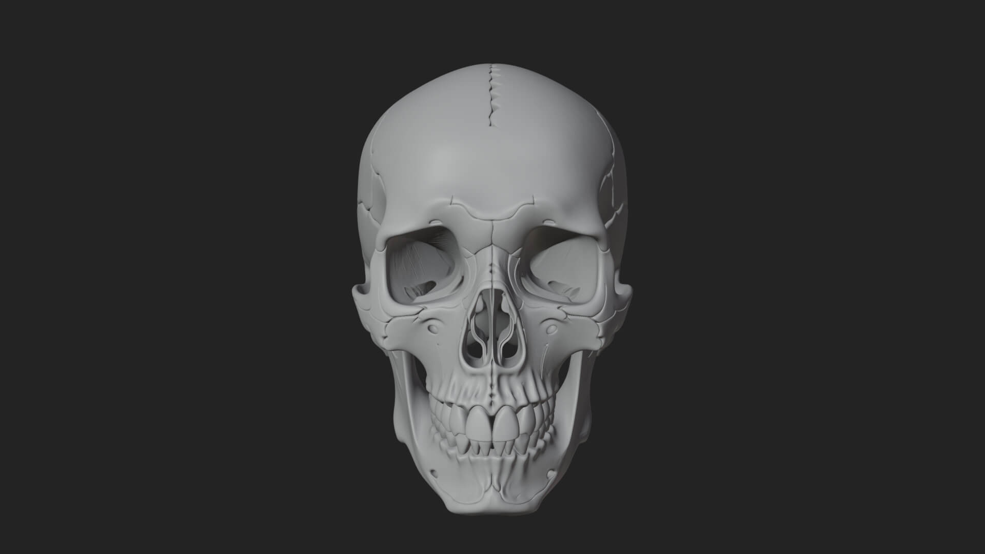 Human Skull Statue Design 1 3D Print Model 3D Model