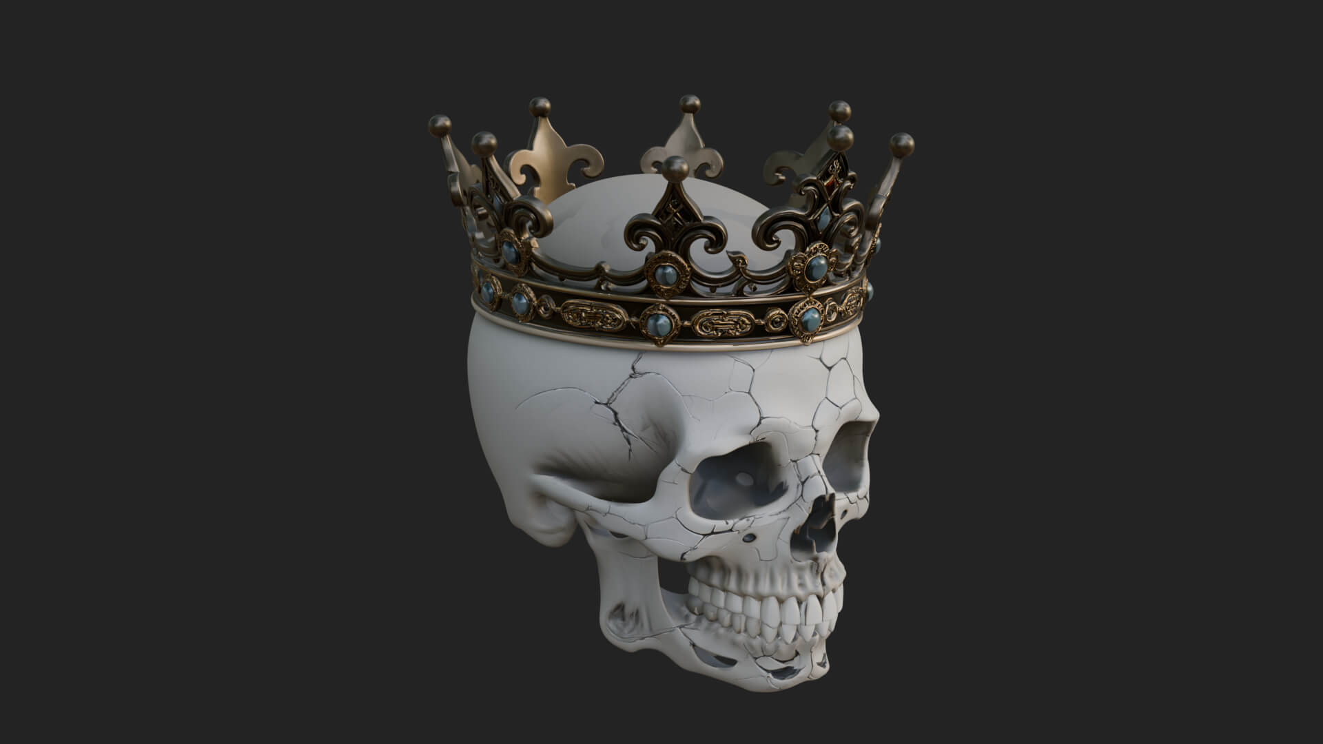 Human Skull Statue Design 2 3D Print Model 3D Model