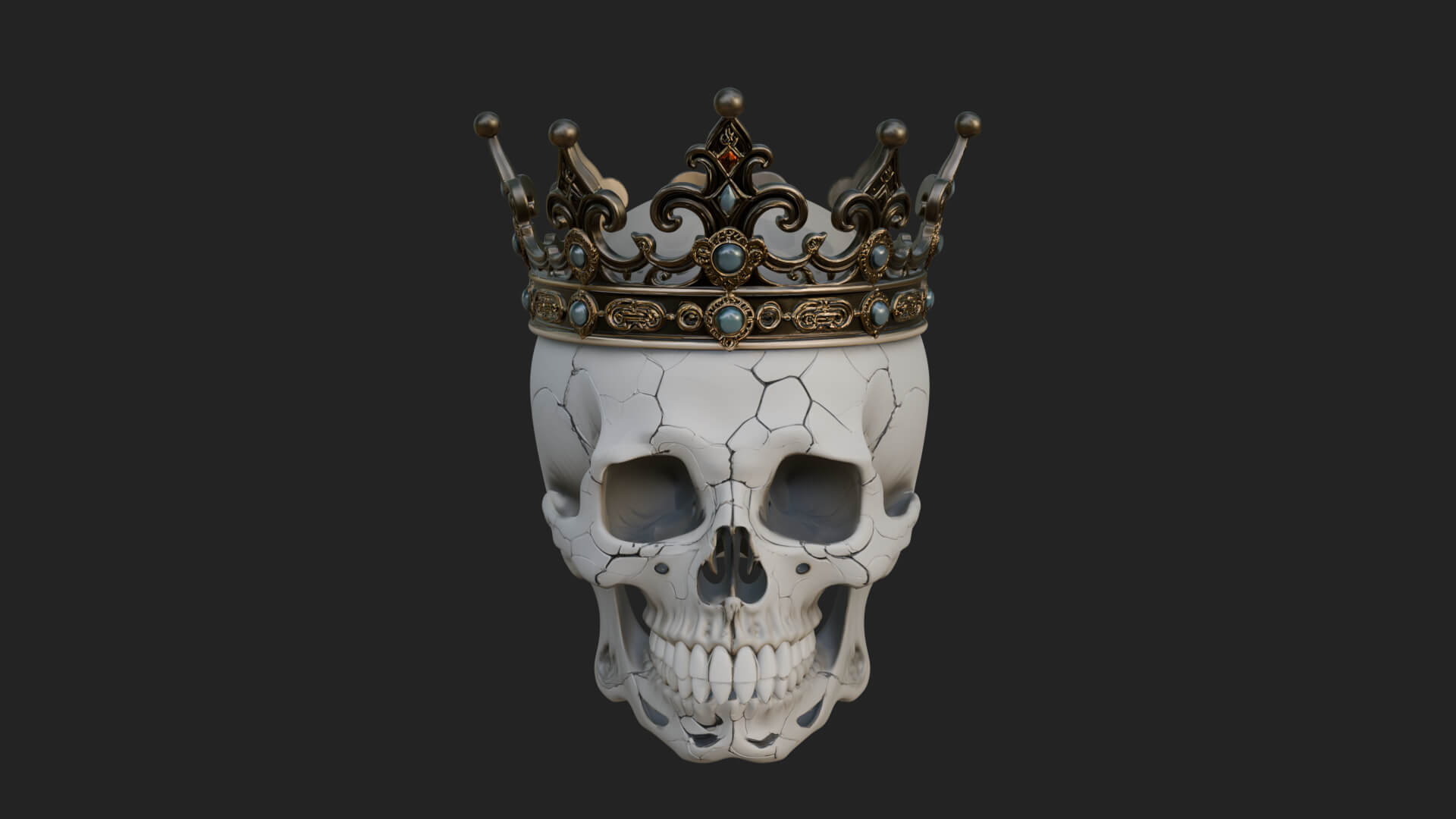 Human Skull Statue Design 2 3D Print Model 3D Model