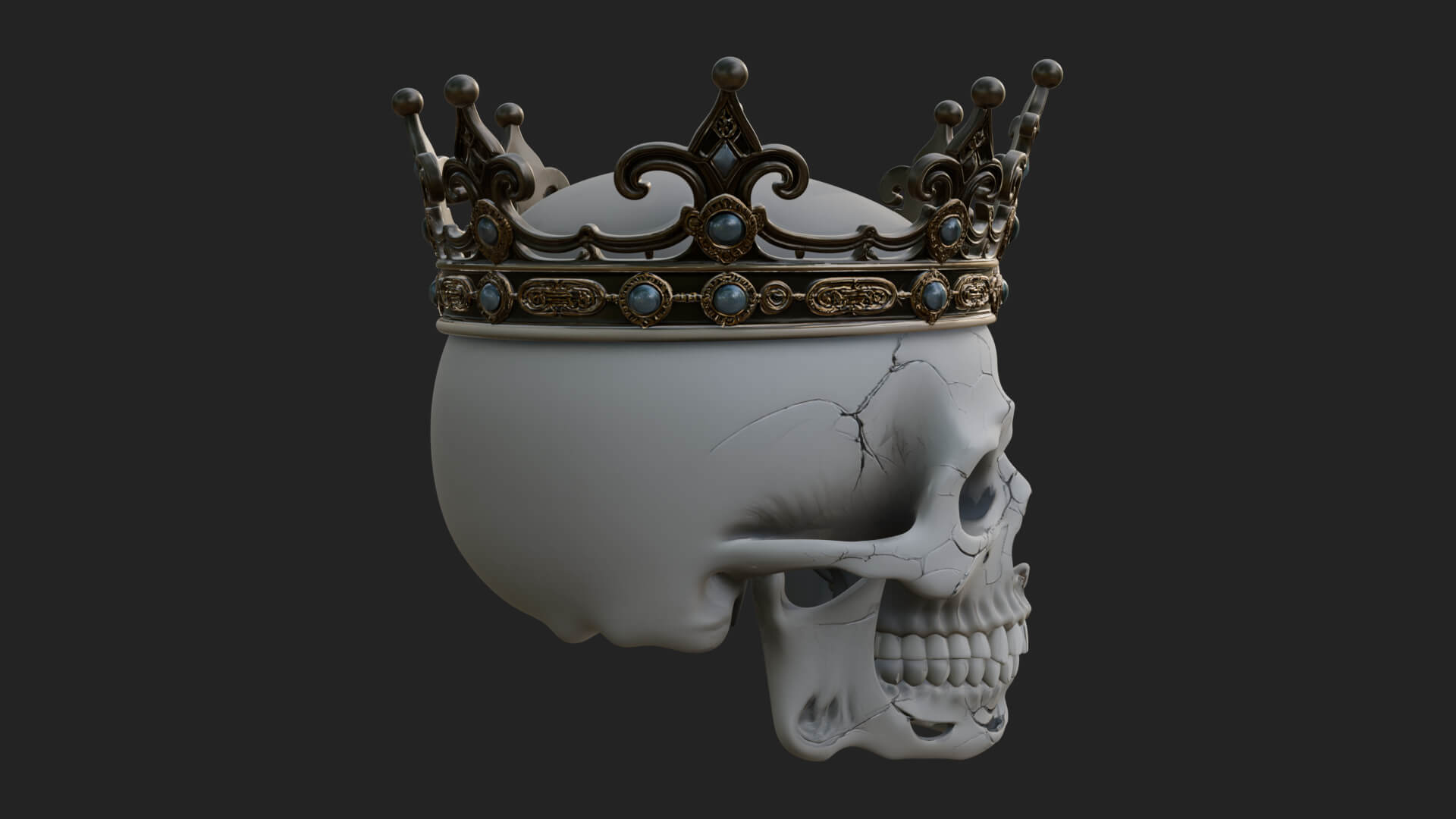 Human Skull Statue Design 2 3D Print Model 3D Model