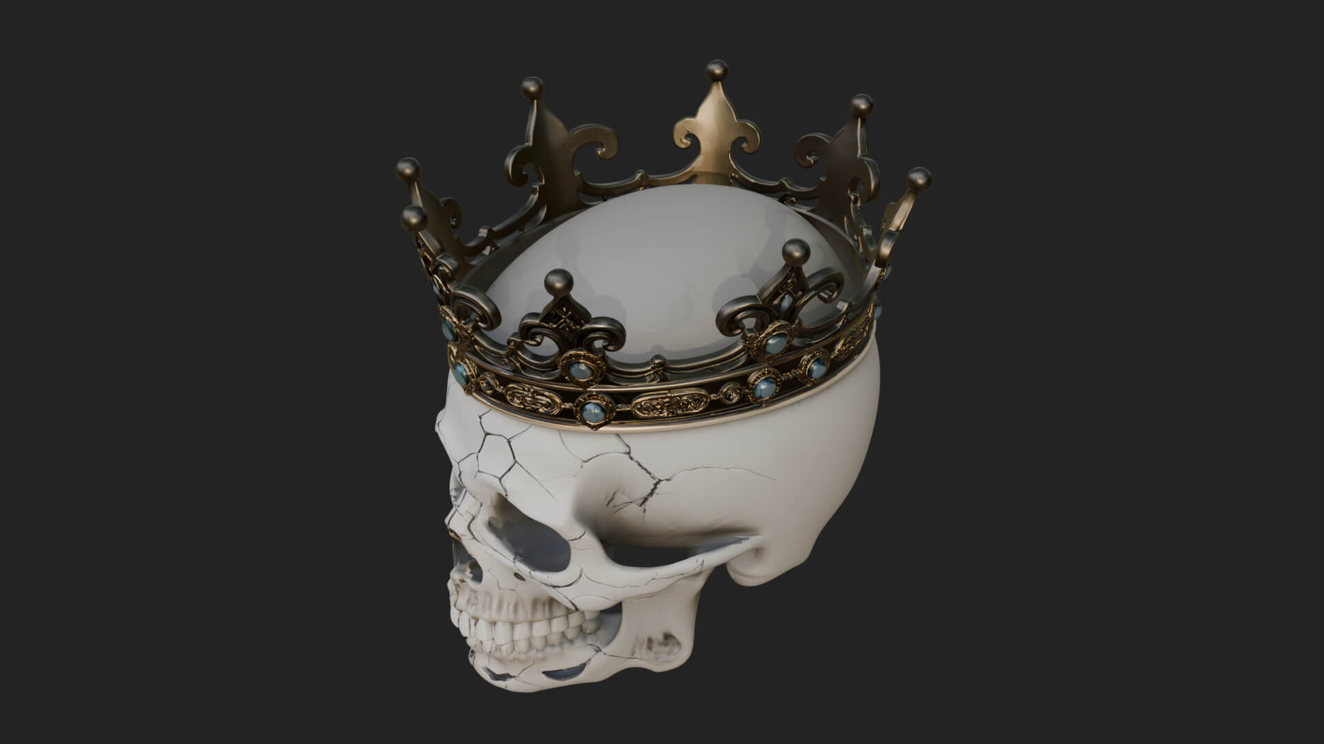 Human Skull Statue Design 2 3D Print Model 3D Model