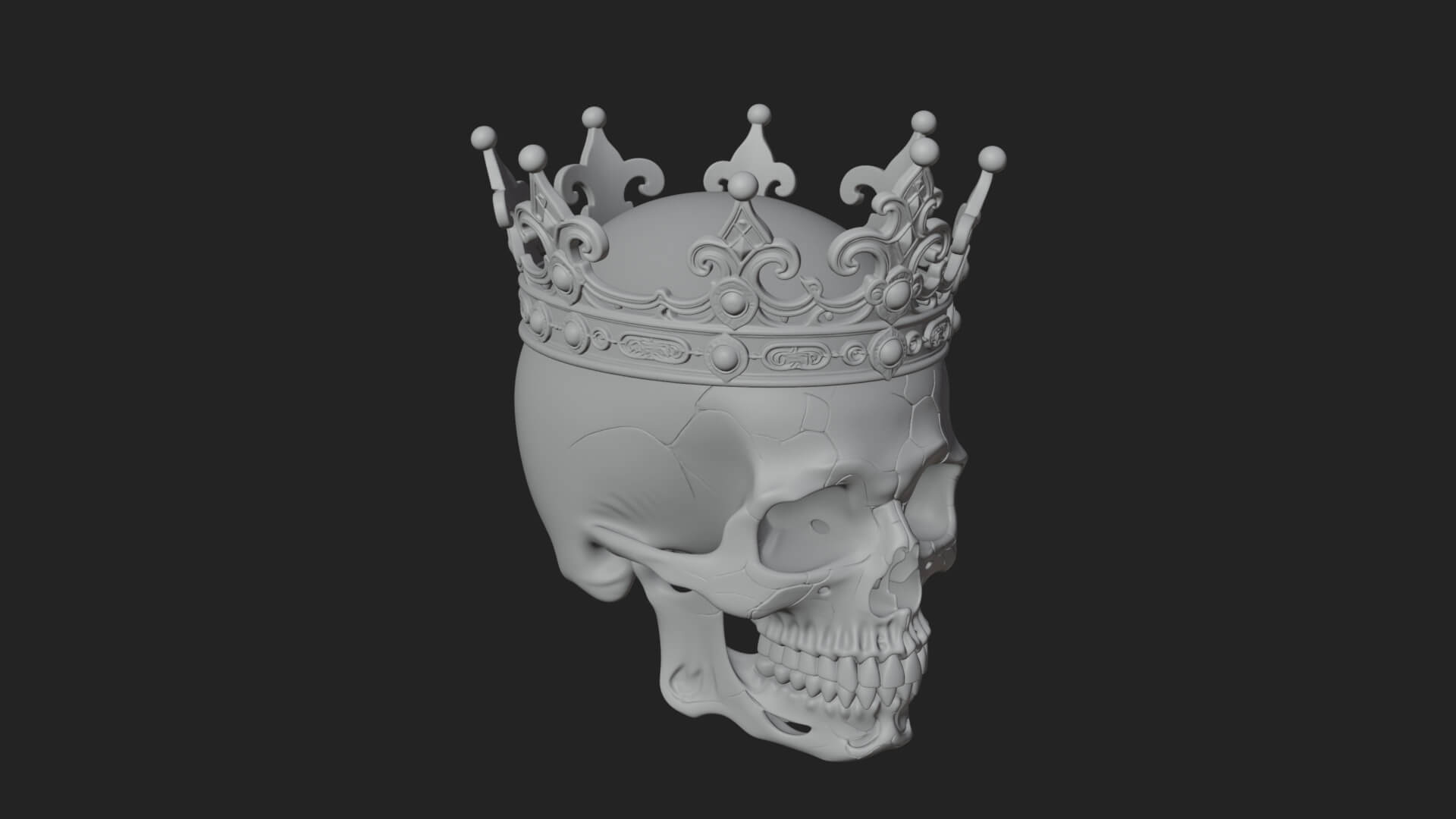 Human Skull Statue Design 2 3D Print Model 3D Model