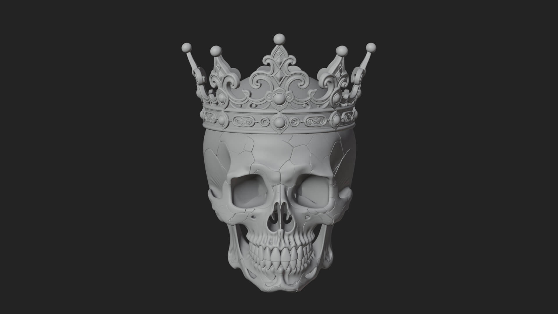 Human Skull Statue Design 2 3D Print Model 3D Model