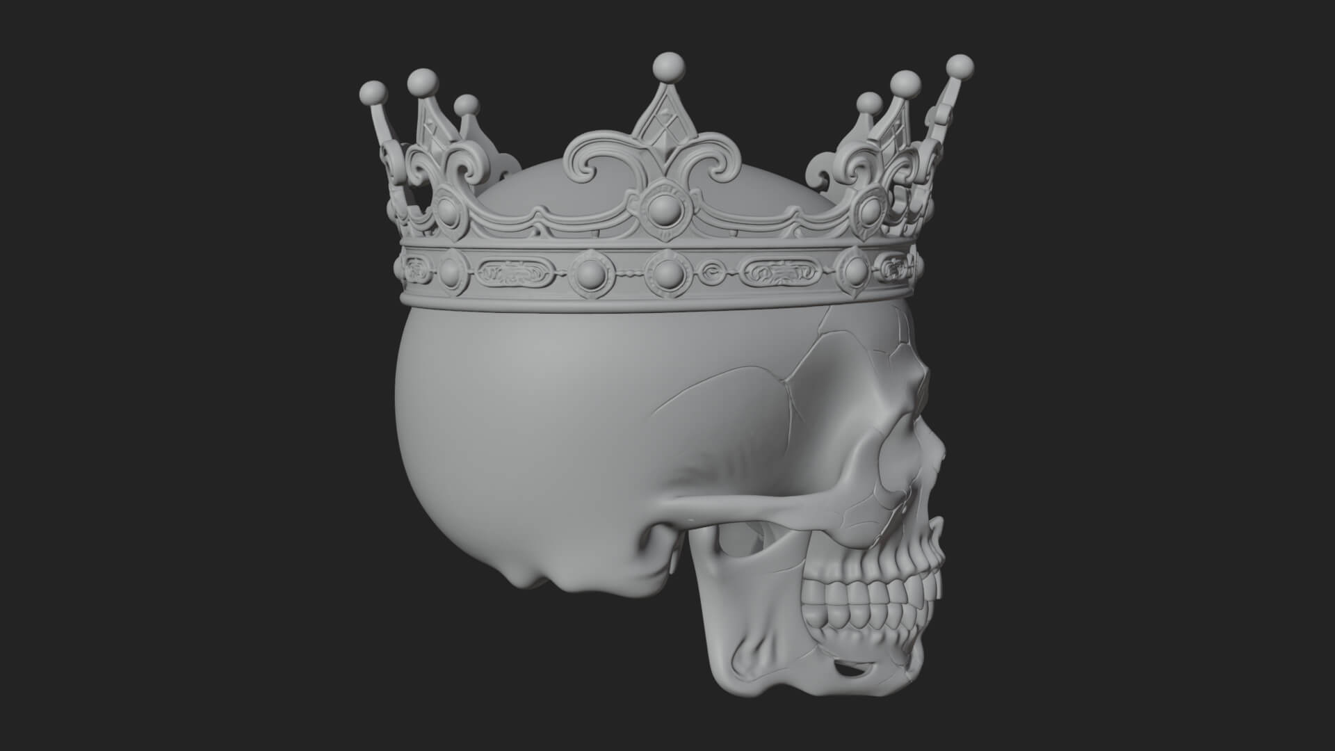 Human Skull Statue Design 2 3D Print Model 3D Model