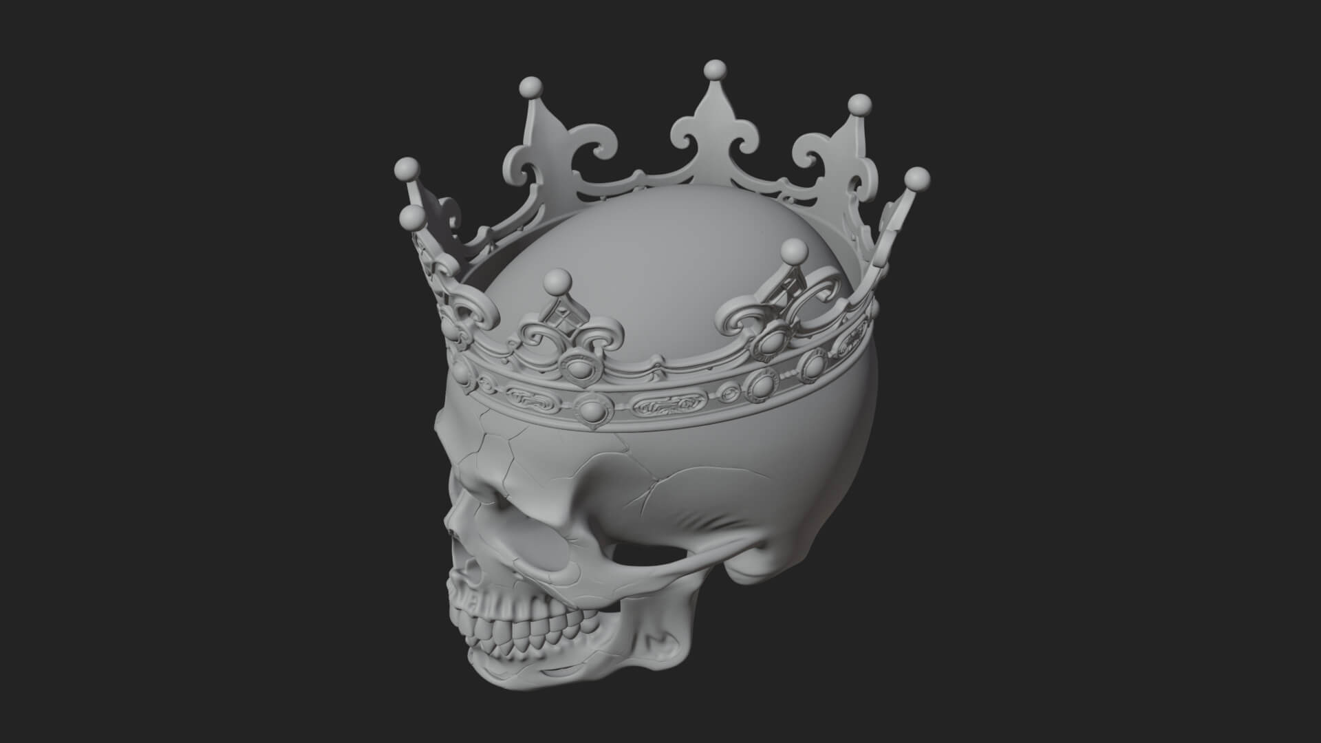 Human Skull Statue Design 2 3D Print Model 3D Model