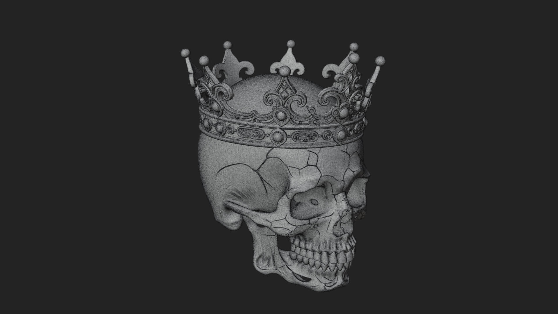 Human Skull Statue Design 2 3D Print Model 3D Model