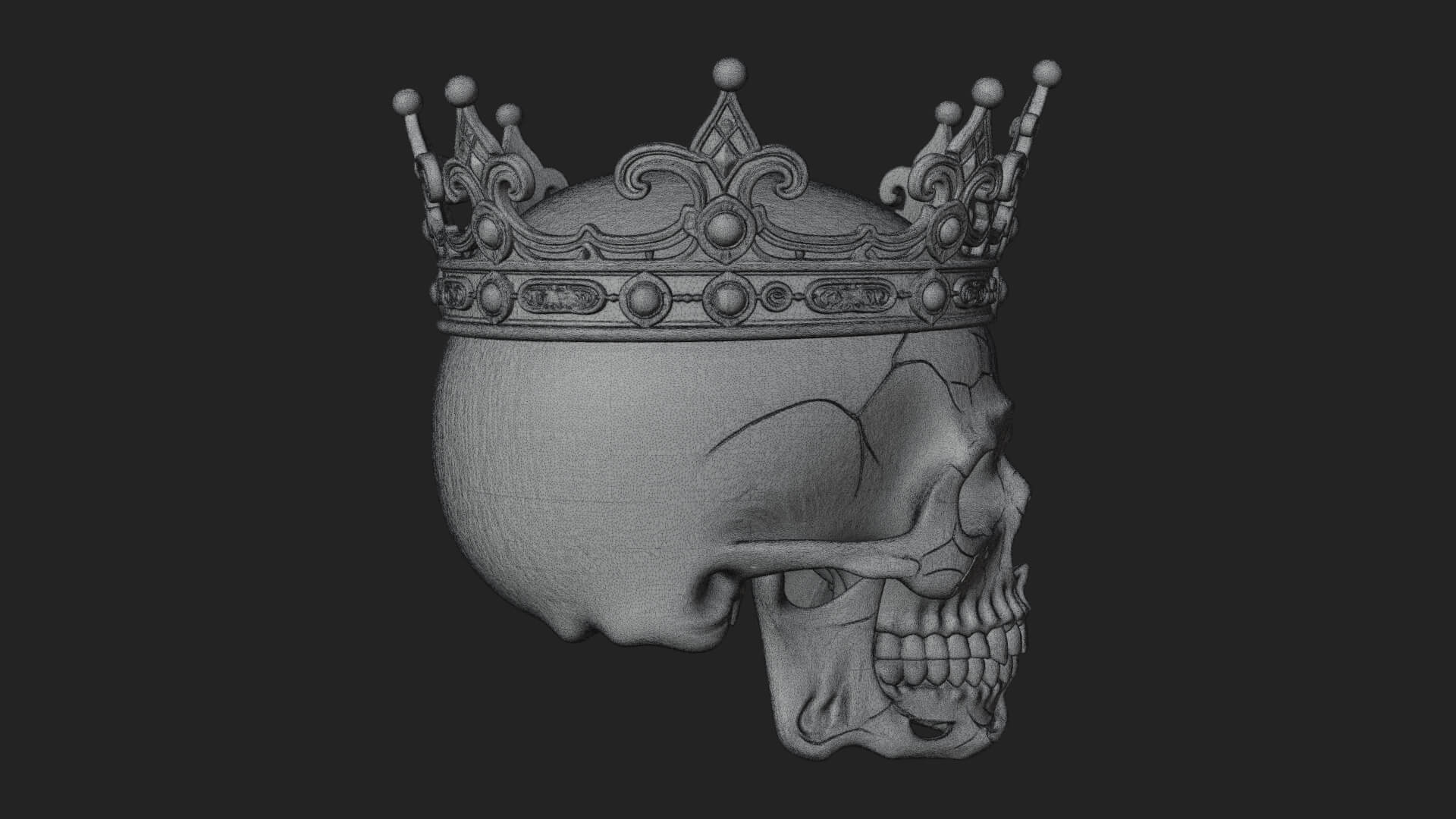 Human Skull Statue Design 2 3D Print Model 3D Model