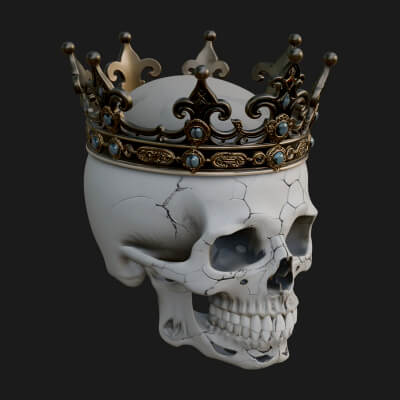 Human Skull Statue Design 2 3D Print Model