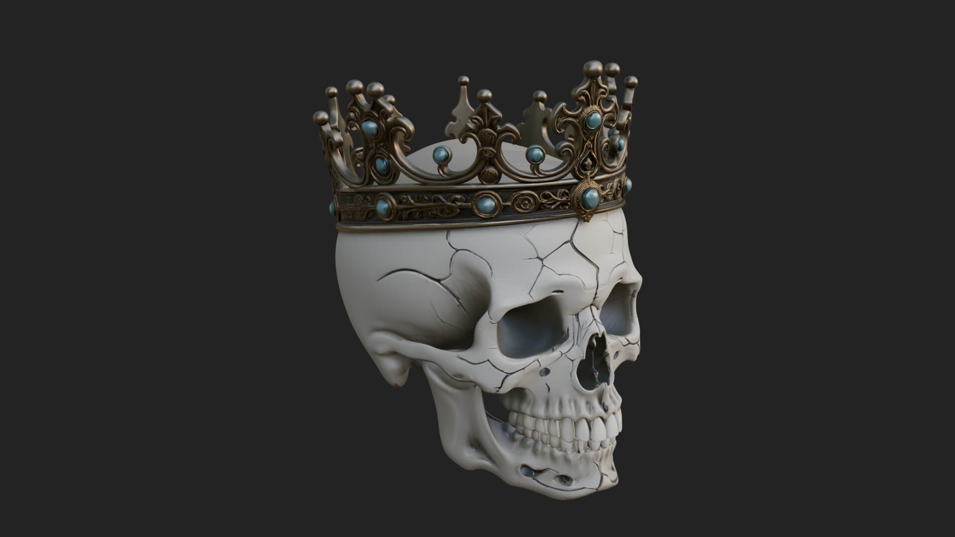 Human Skull Statue Design 4 3D Print Model 3D Model