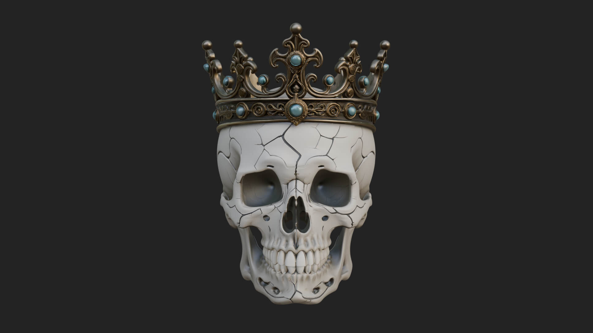 Human Skull Statue Design 4 3D Print Model 3D Model