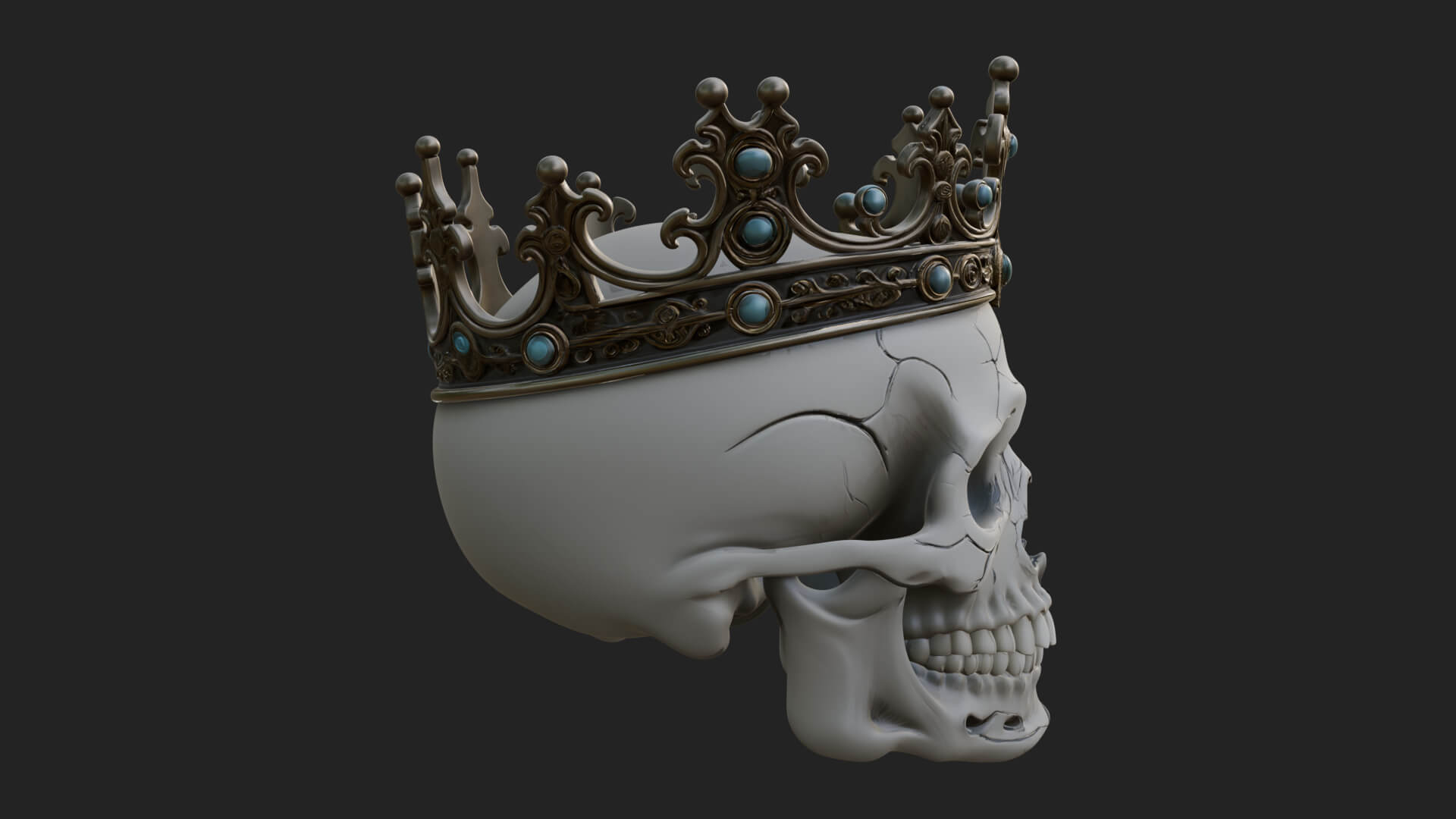 Human Skull Statue Design 4 3D Print Model 3D Model
