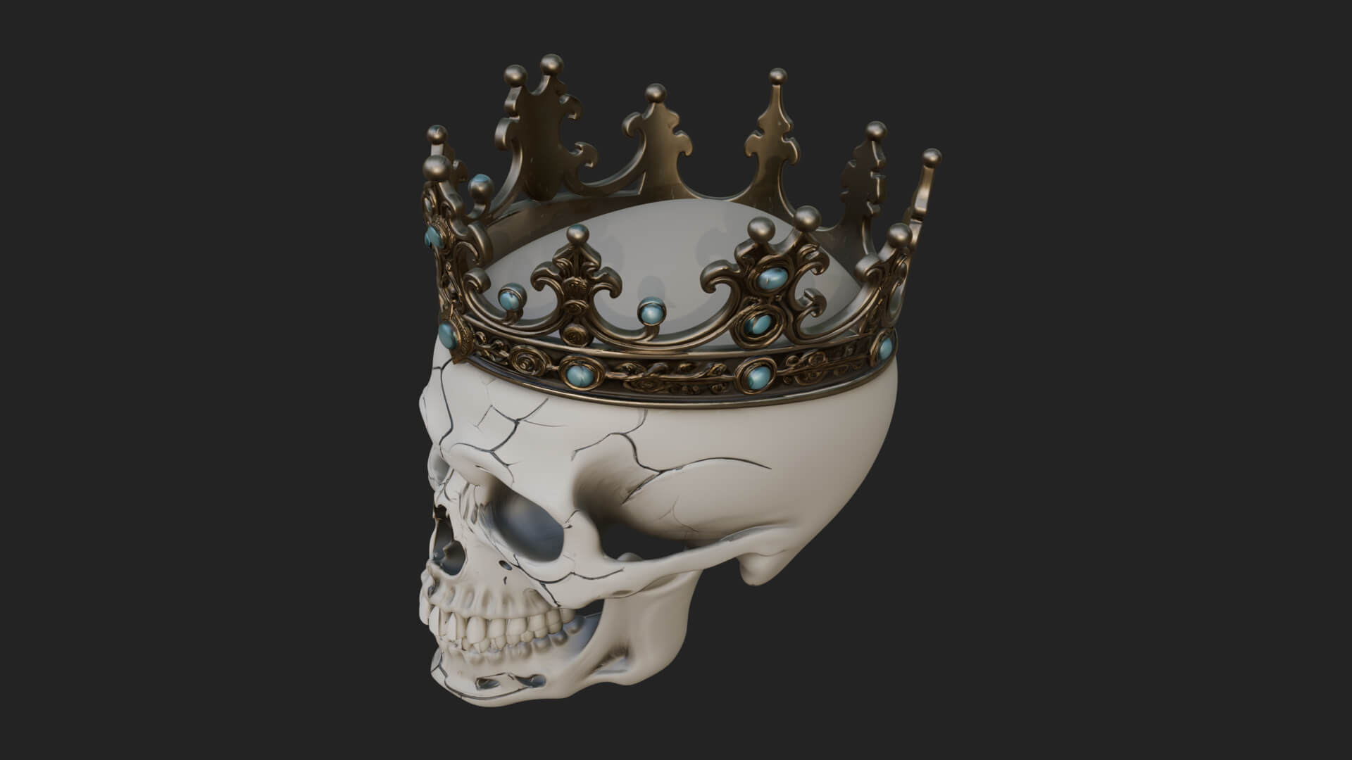 Human Skull Statue Design 4 3D Print Model 3D Model