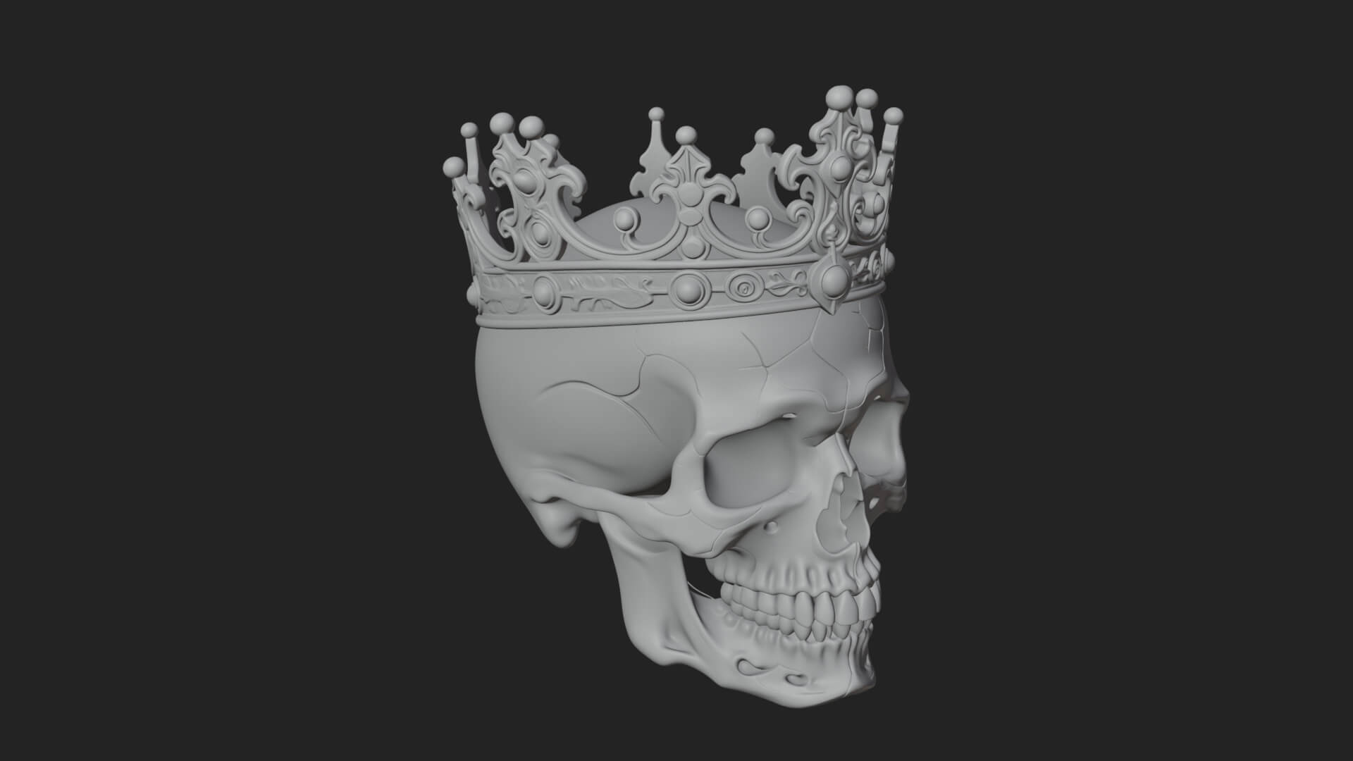 Human Skull Statue Design 4 3D Print Model 3D Model
