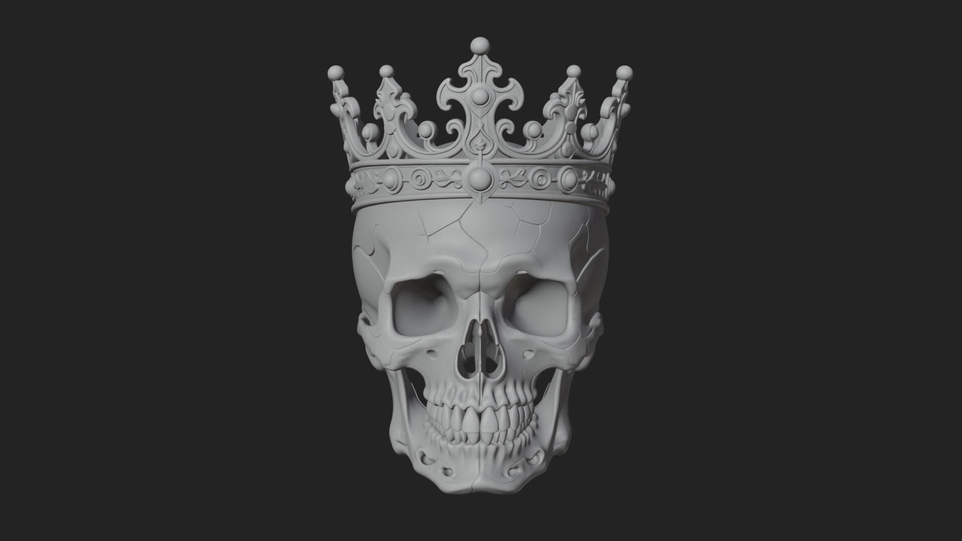 Human Skull Statue Design 4 3D Print Model 3D Model