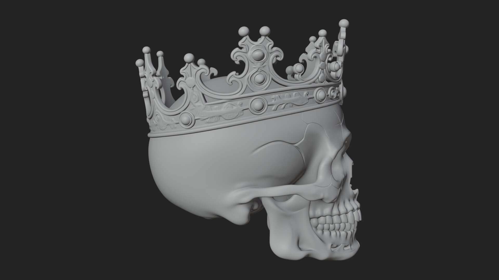 Human Skull Statue Design 4 3D Print Model 3D Model