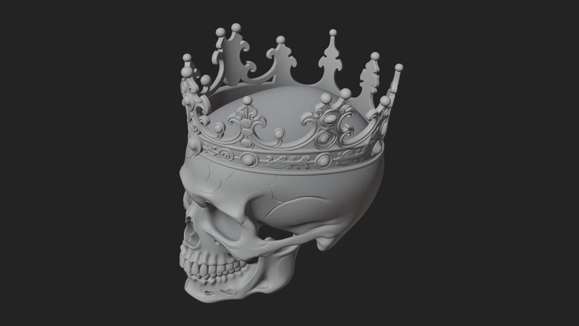 Human Skull Statue Design 4 3D Print Model 3D Model
