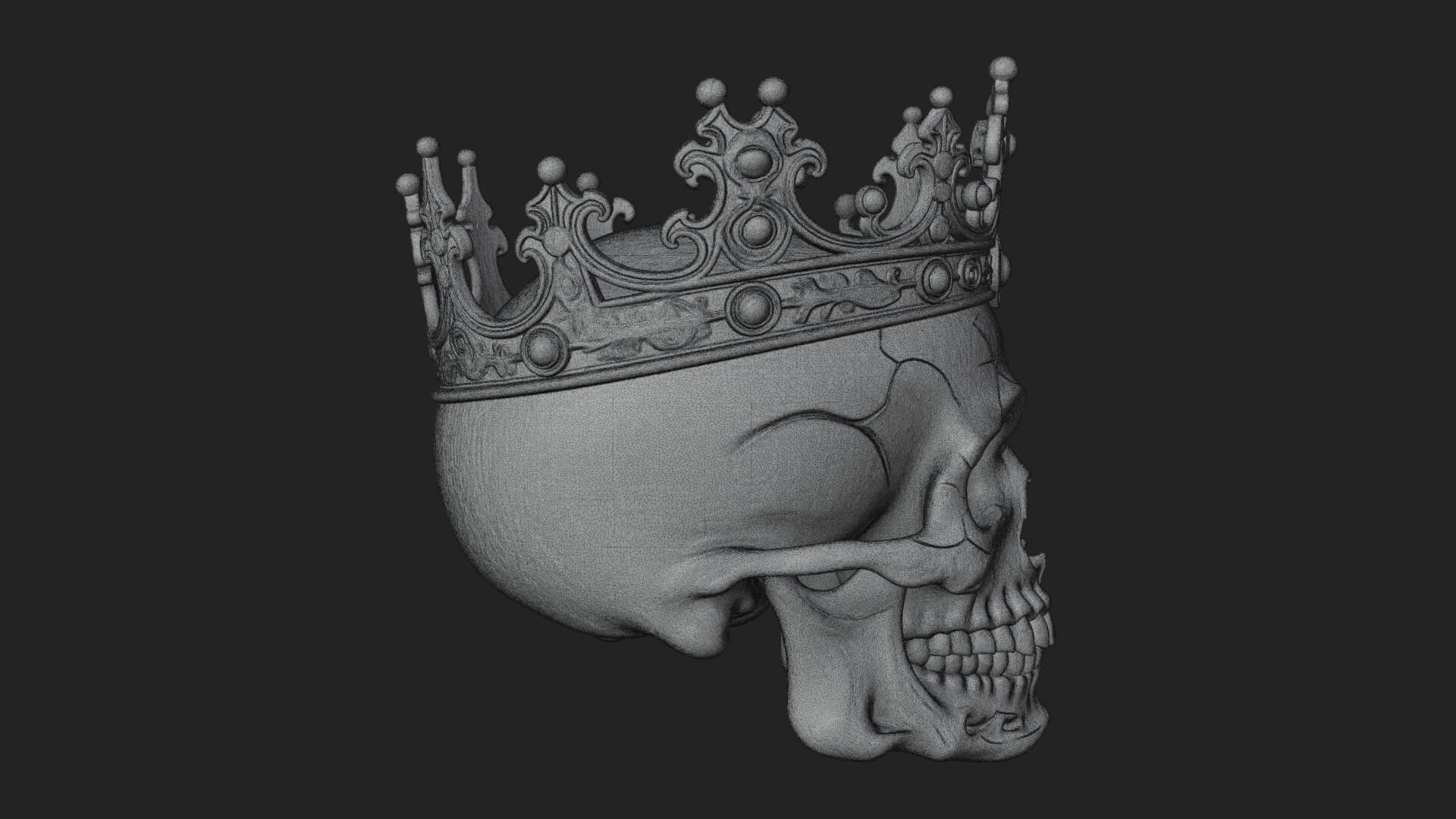 Human Skull Statue Design 4 3D Print Model 3D Model